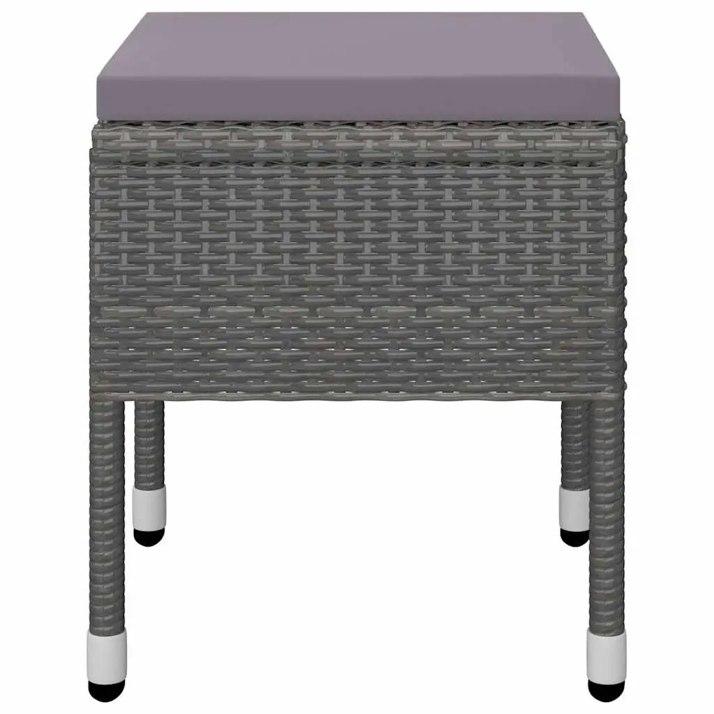Garden Dining Set Grey 7 Piece Outdoor Furniture Table Chairs Stools