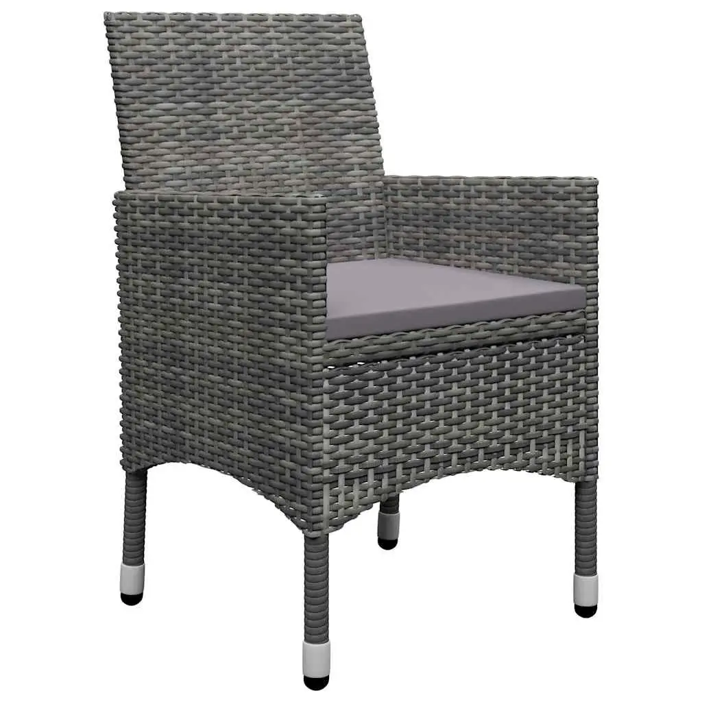Garden Dining Set Grey 7 Piece Outdoor Furniture Table Chairs Stools
