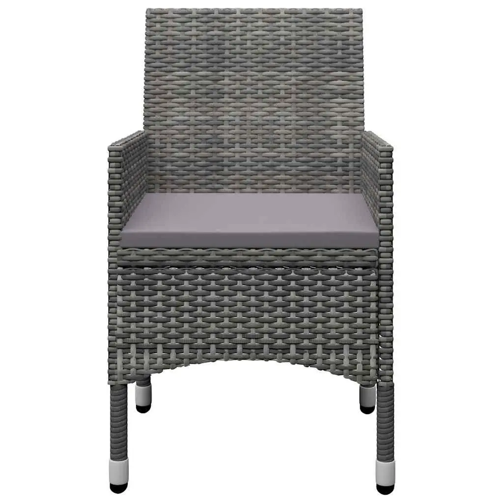 Garden Dining Set Grey 7 Piece Outdoor Furniture Table Chairs Stools
