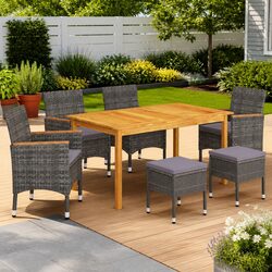 Compact 7-Piece Garden Dining Set for Outdoor Dining
