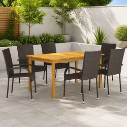 7 Piece Garden Dining Set for Outdoor Use