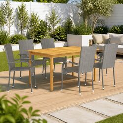 Friendly 7 Piece Acacia Wood Dining Set for Your Patio