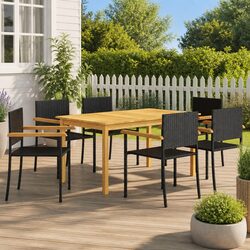 Compact 7-Piece Garden Dining Set for Small Spaces