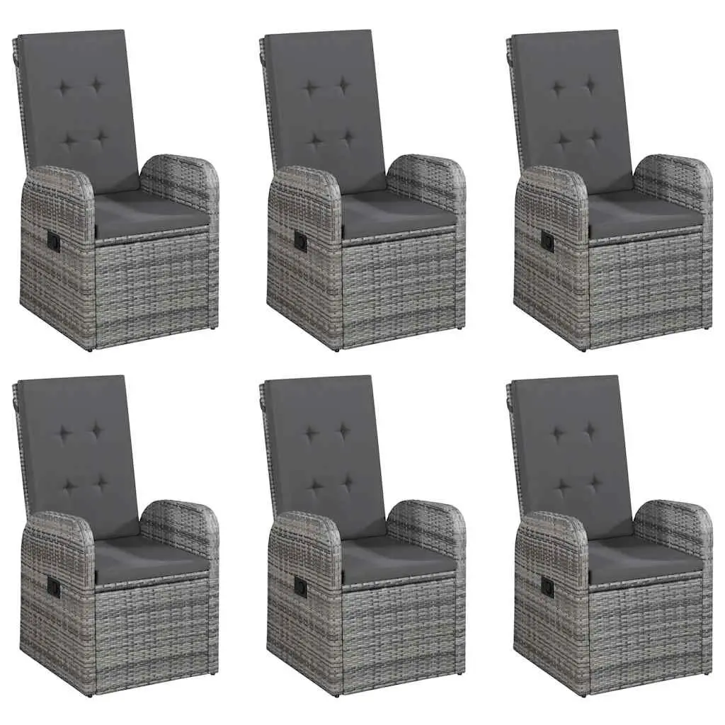 Garden Dining Set Grey 7 Piece Weather-Resistant Outdoor Table Chairs