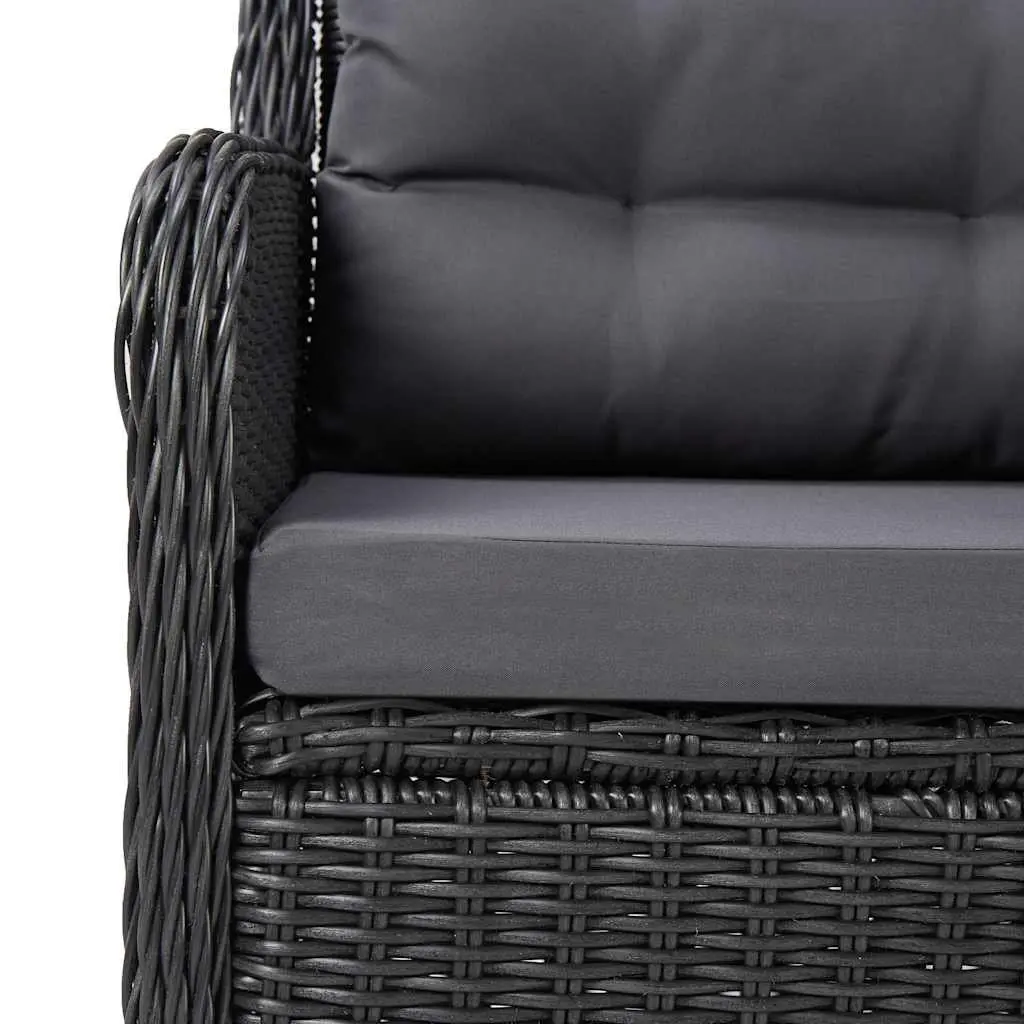 Outdoor Dining Set Black 5 Piece Garden Furniture Table Chairs Rattan