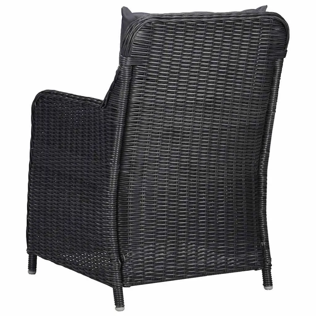 Outdoor Dining Set Black 5 Piece Garden Furniture Table Chairs Rattan