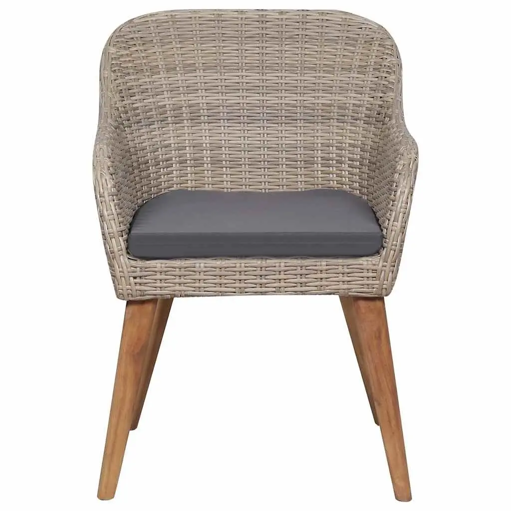 Garden Dining Set 5 Piece Brown Outdoor Furniture Table Chairs Patio Rattan