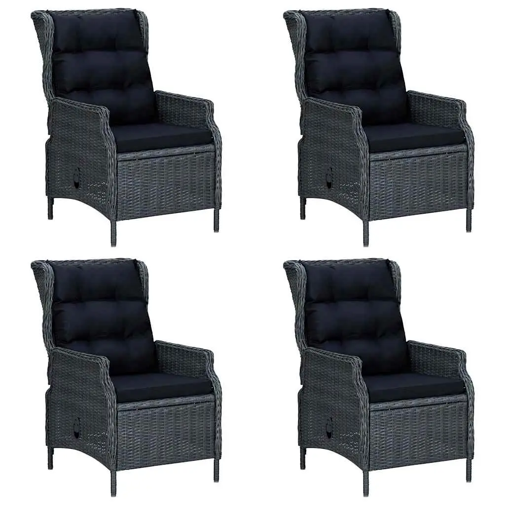 Garden Dining Set 5 Piece Outdoor Furniture Table Chairs Grey Patio Seating