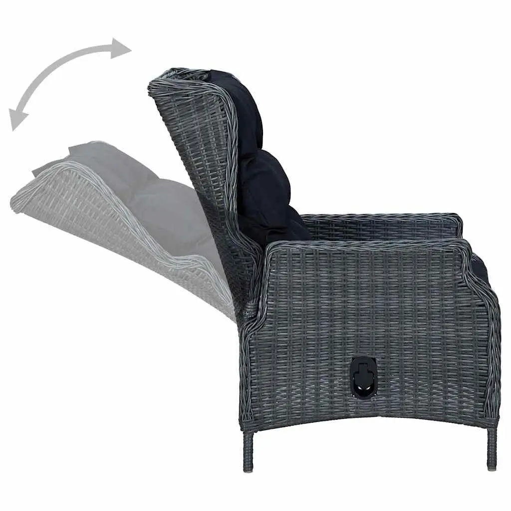 Garden Dining Set 5 Piece Outdoor Furniture Table Chairs Grey Patio Seating