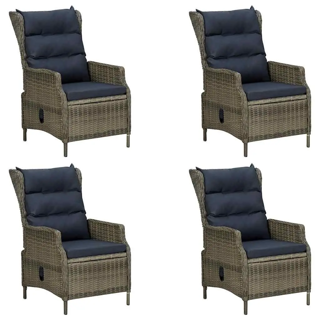 Garden Dining Set 5 Piece Outdoor Table Chairs Brown Patio Furniture