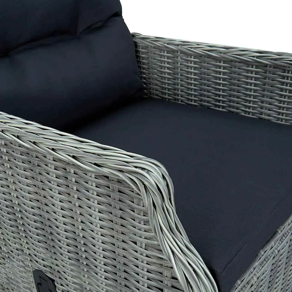 Garden Dining Set 7 Piece Outdoor Furniture Grey Rattan Chair Table Patio