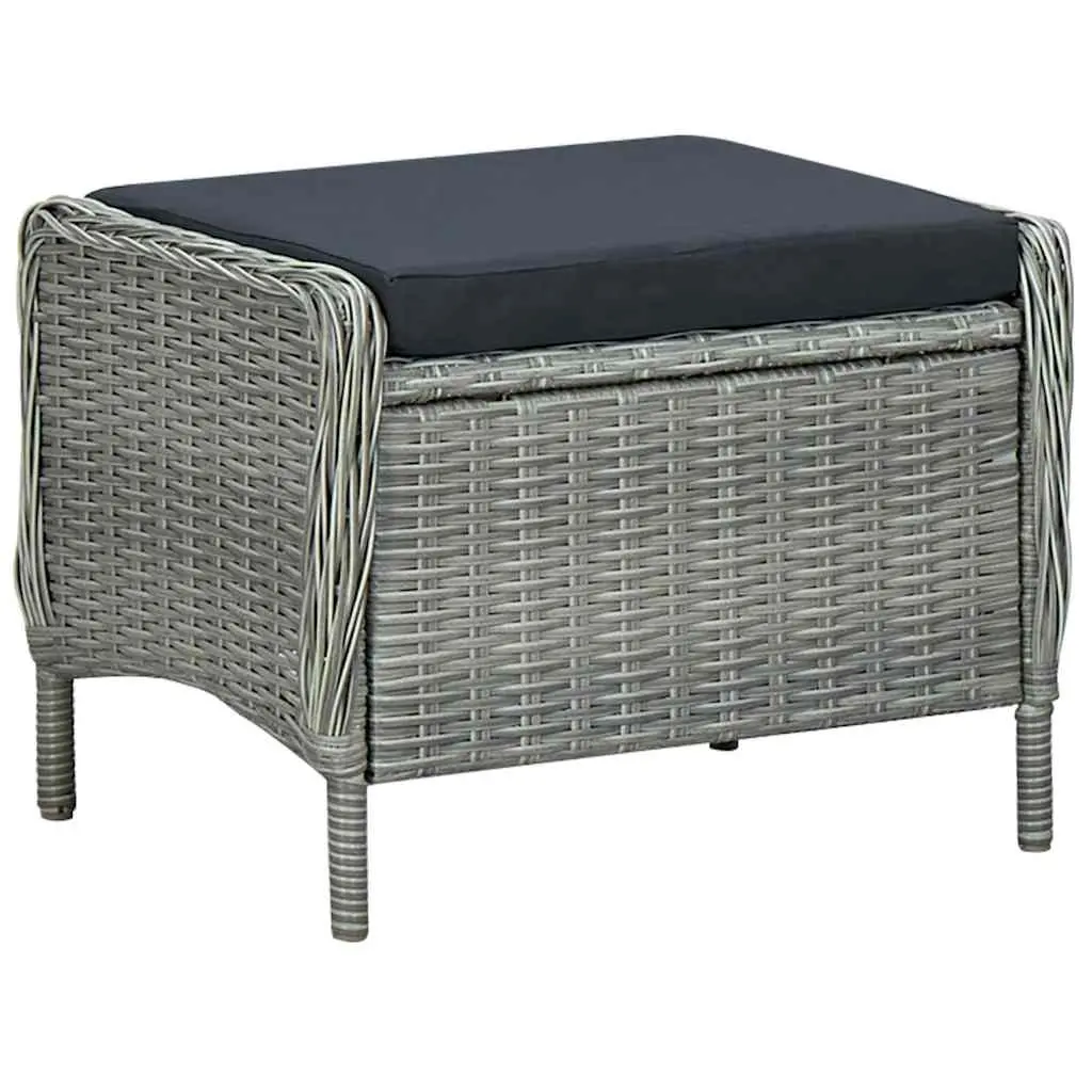Garden Dining Set 7 Piece Outdoor Furniture Grey Rattan Chair Table Patio