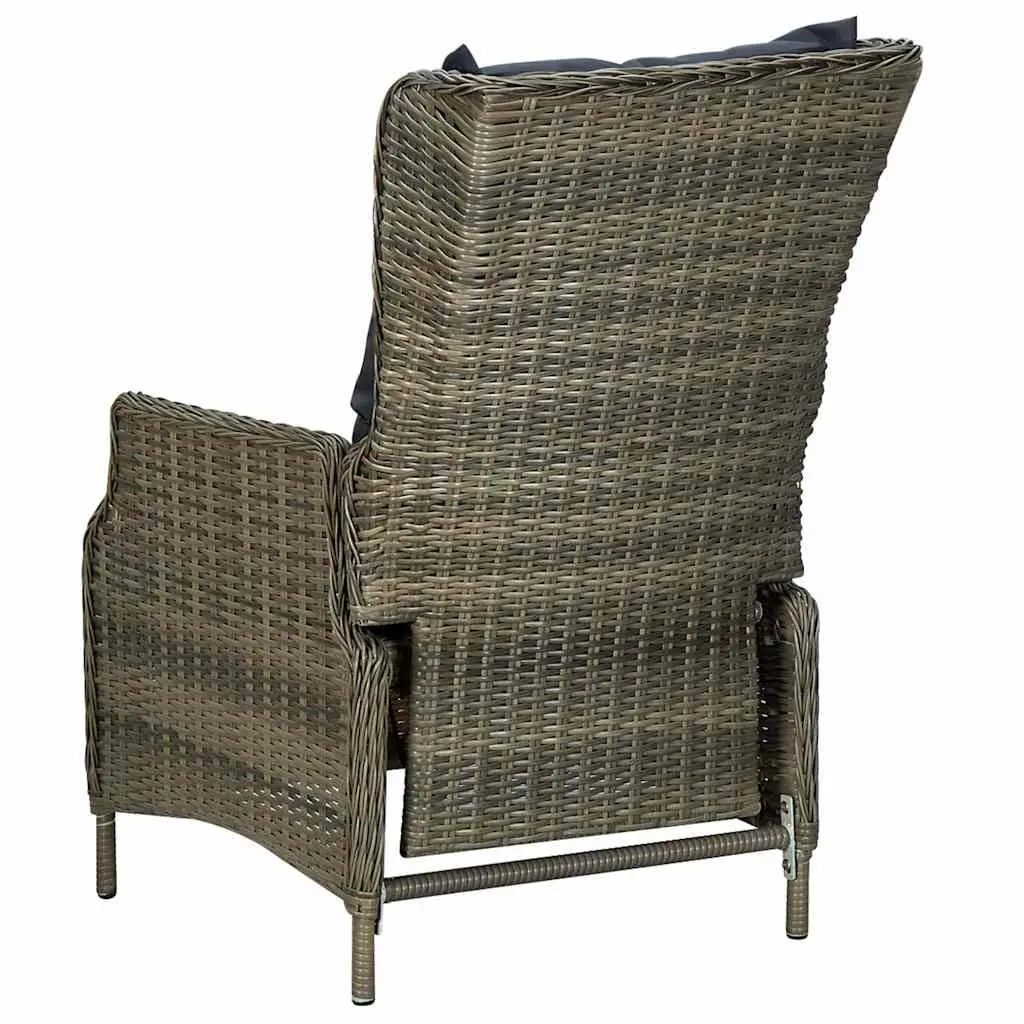 Garden Dining Set 7 Piece Outdoor Furniture Brown Acacia Wood Rattan Chairs