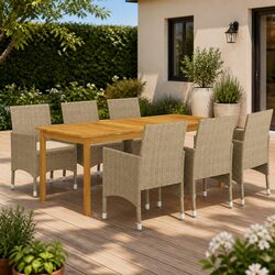7 Piece Garden Dining Set for Outdoors