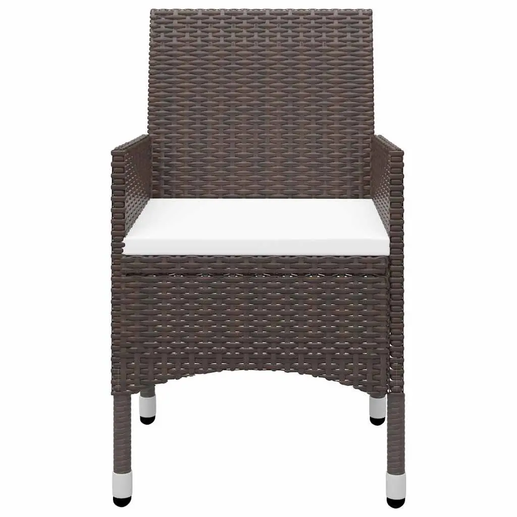 7 Piece Garden Dining Set Outdoor Table Chairs Rattan Brown Patio Furniture