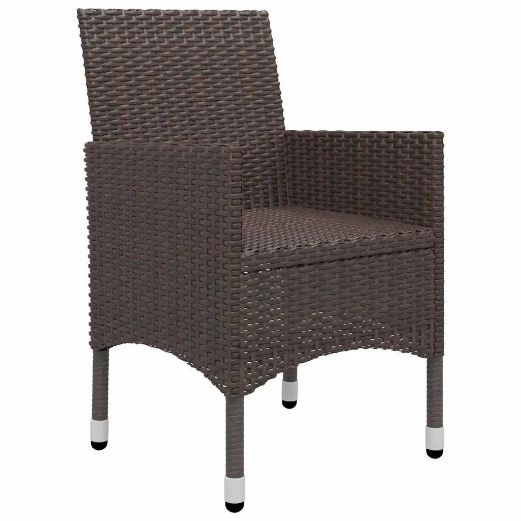 7 Piece Garden Dining Set Outdoor Table Chairs Rattan Brown Patio Furniture