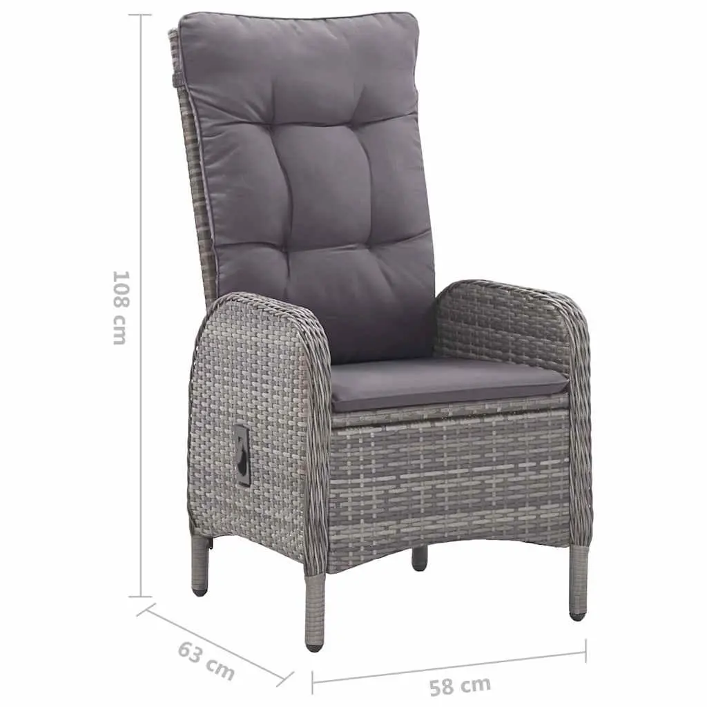 Garden Dining Set 7 Piece Outdoor Furniture Table Chairs Grey Rattan