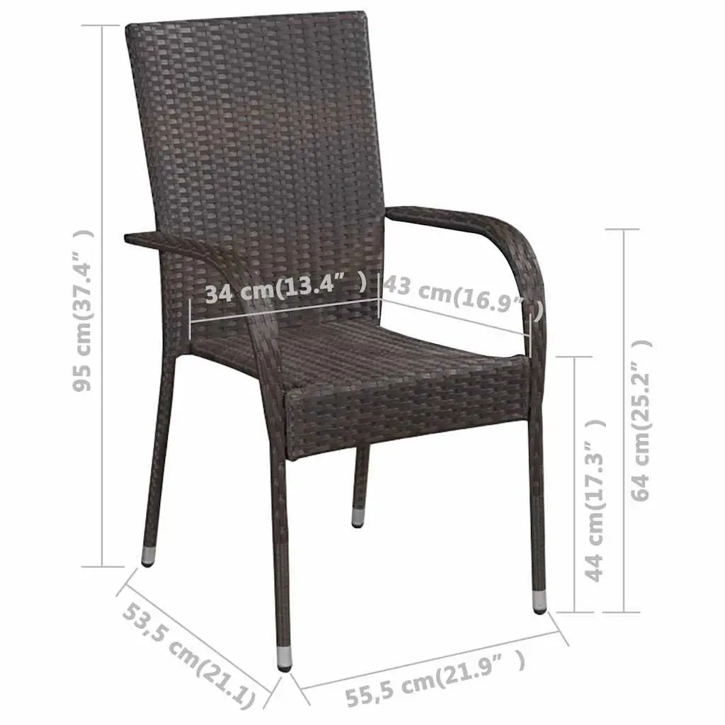 9-Piece Garden Dining Set with Rattan Chairs