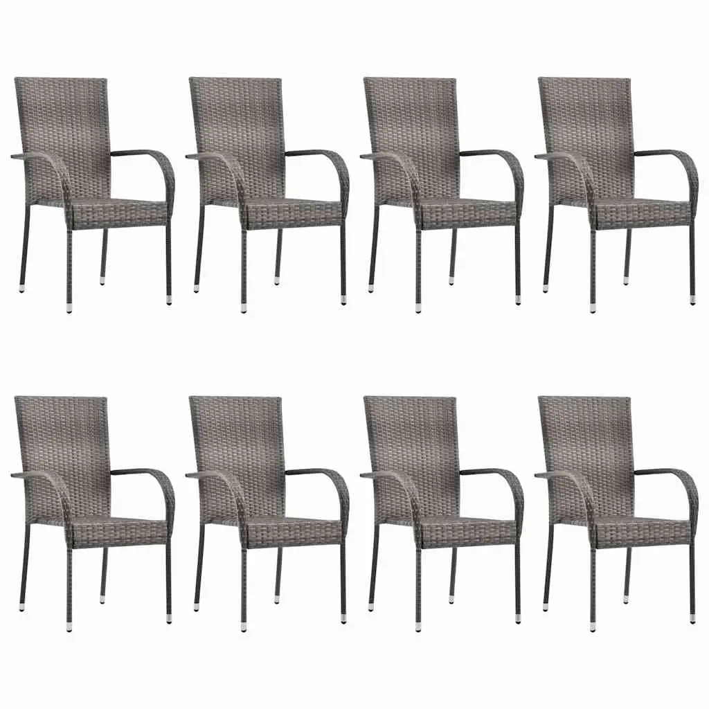 Garden Dining Set Grey 9 Piece Outdoor Furniture Table Chairs Patio Acacia