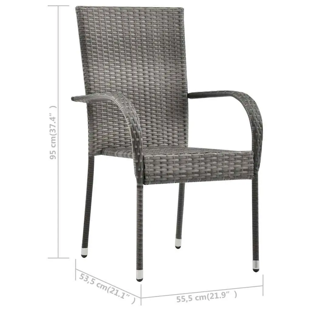 Garden Dining Set Grey 9 Piece Outdoor Furniture Table Chairs Patio Acacia