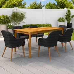 Concise 7 Piece Outdoor Dining Set Features