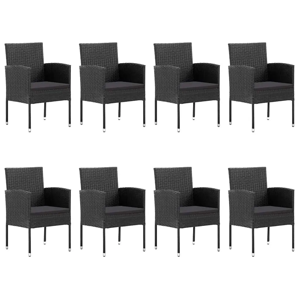 9 Piece Garden Dining Set in Black