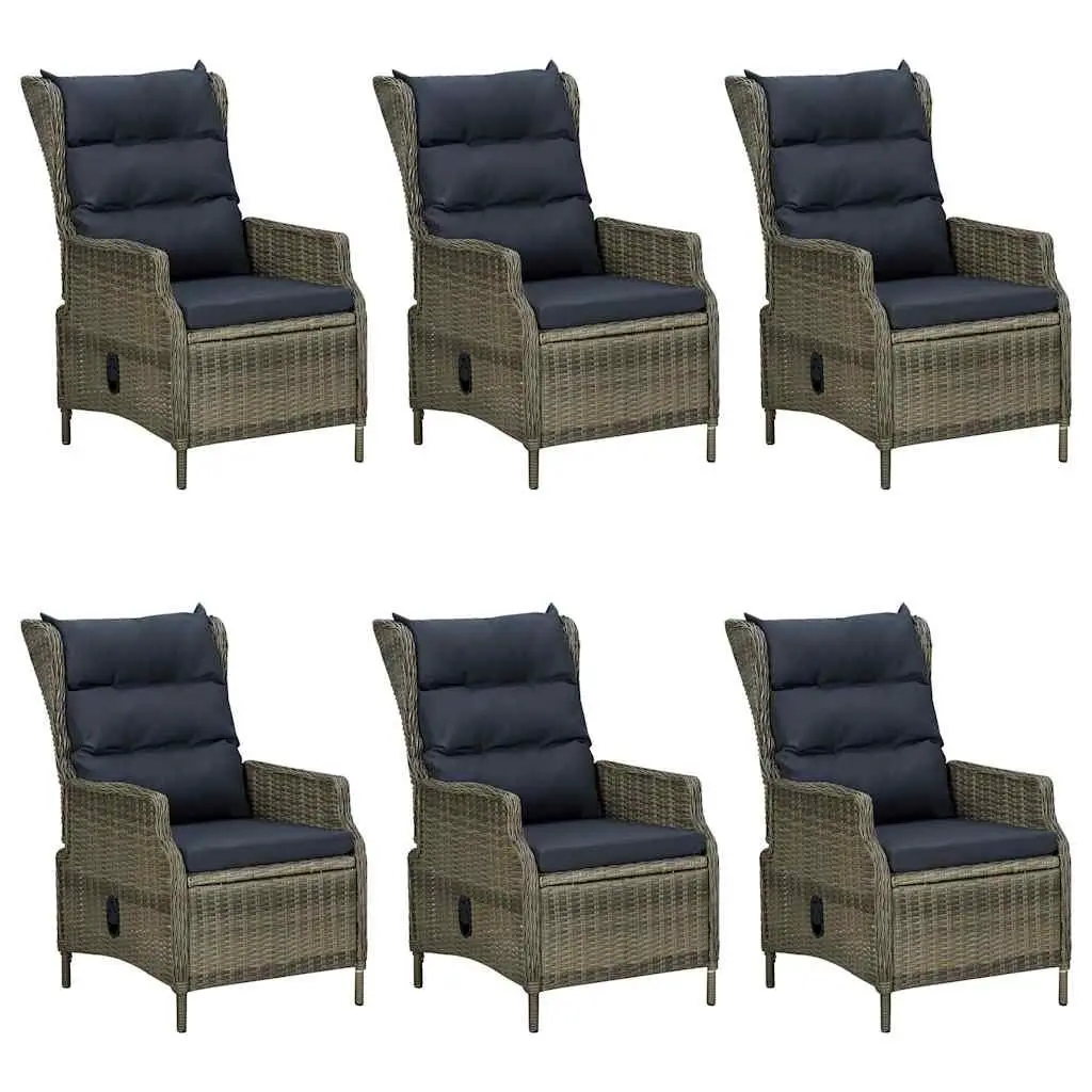 7 Piece Garden Dining Set Brown Outdoor Furniture Table Chairs