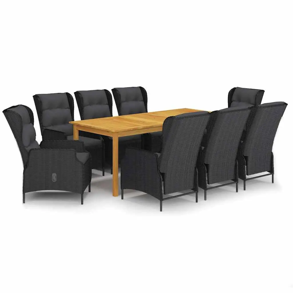 Garden Dining Set 9 Piece Outdoor Table Chairs Grey Patio Furniture Acacia Wood