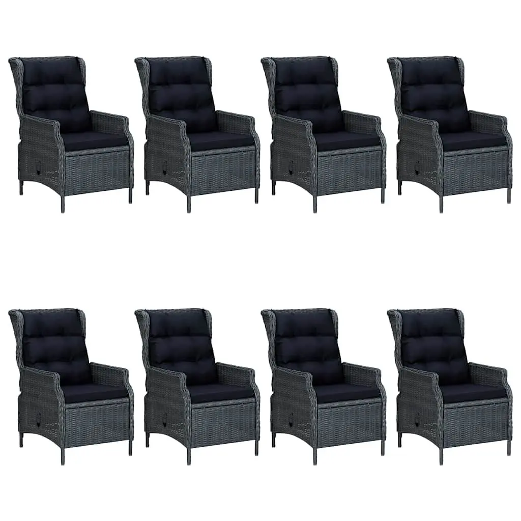 Garden Dining Set 9 Piece Outdoor Table Chairs Grey Patio Furniture Acacia Wood