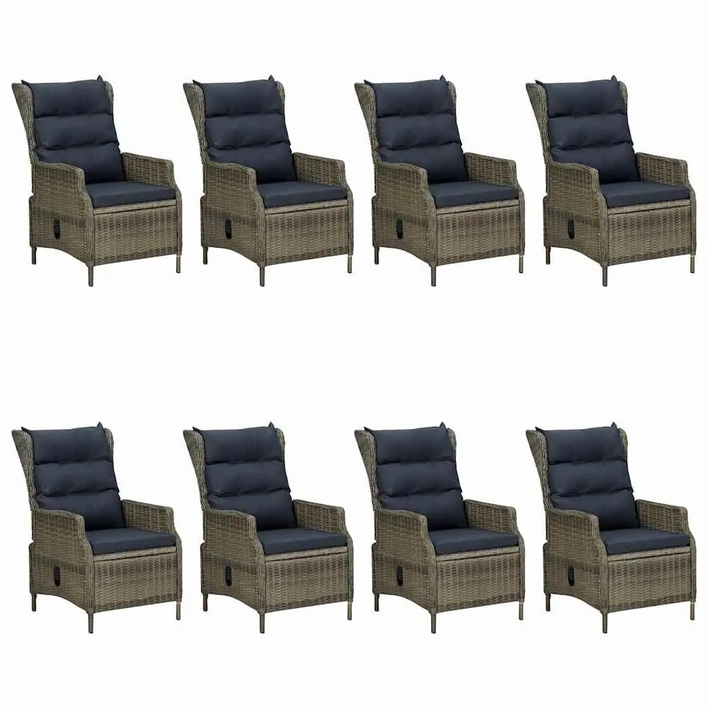 Garden Dining Set 9 Piece Outdoor Furniture Brown Table Chairs Rattan
