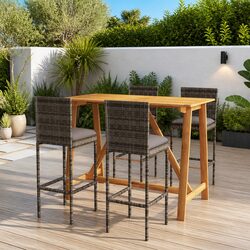 Compact and Stylish 5 Piece Garden Bar Set