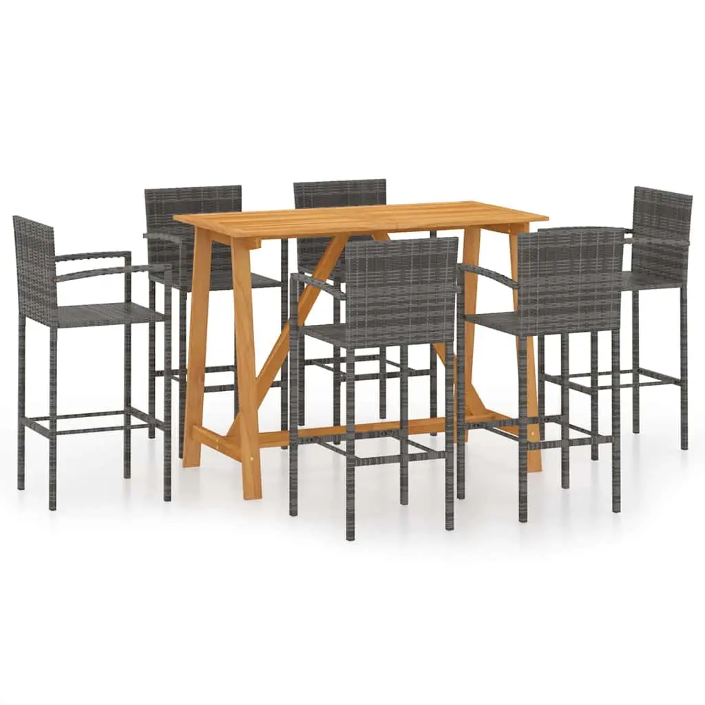 7 Piece Grey Garden Bar Set