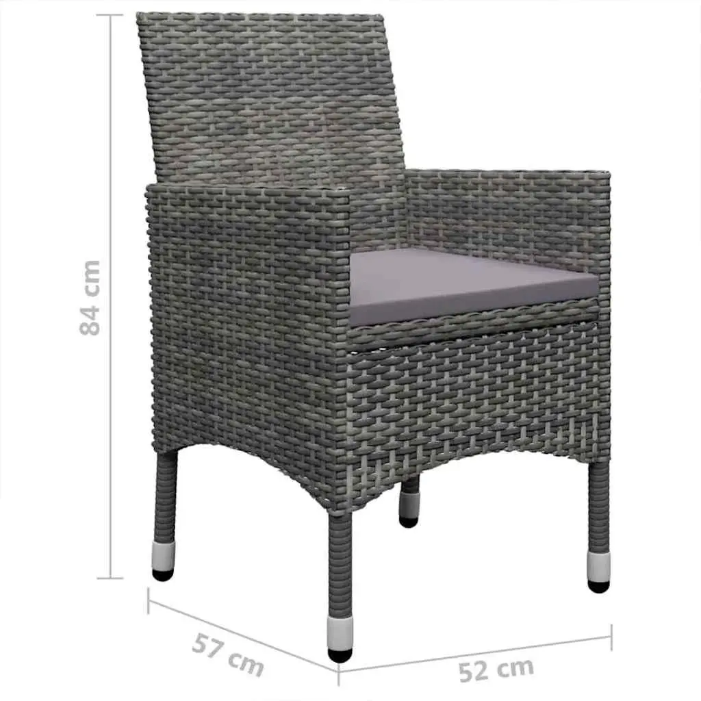 Garden Dining Set Grey 5 Piece Outdoor Table Chairs Acacia Wood Steel Frame