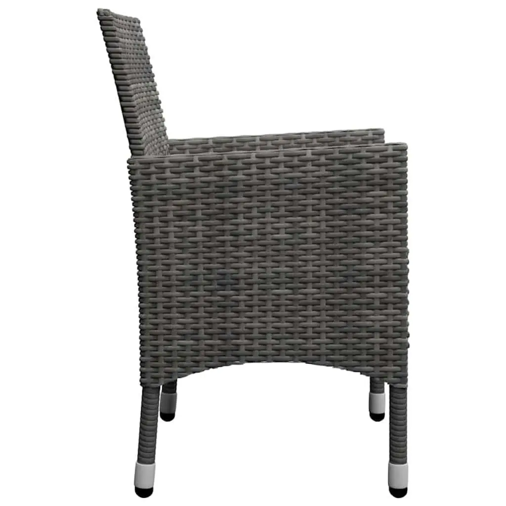 Garden Dining Set Grey 5 Piece Outdoor Table Chairs Acacia Wood Steel Frame