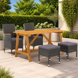 Sturdy 5-Piece Garden Dining Set for Outdoor Enjoyment