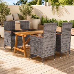 5 Piece Grey Garden Dining Set for You