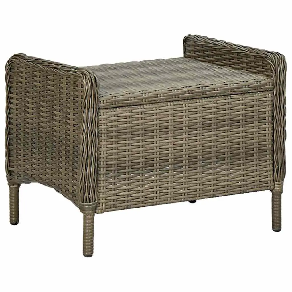 7 Piece Garden Dining Set Outdoor Table Chairs Stools Brown Acacia Wood Rattan