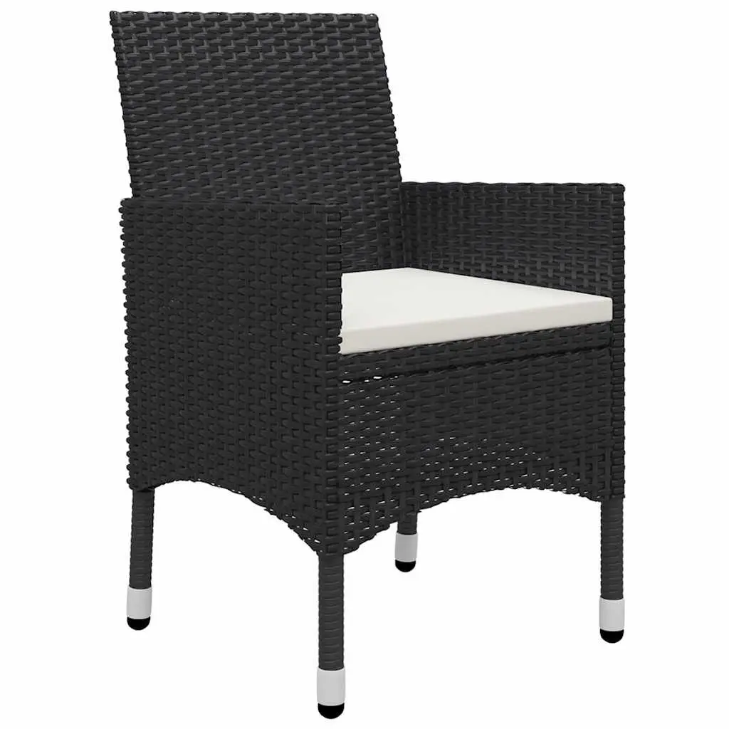 7 Piece Garden Dining Set Black Outdoor Table Chairs Rattan PE Patio Furniture