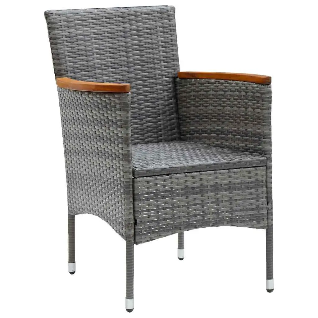 Garden Dining Set 7 Piece Outdoor Furniture Table Chairs Grey Rattan