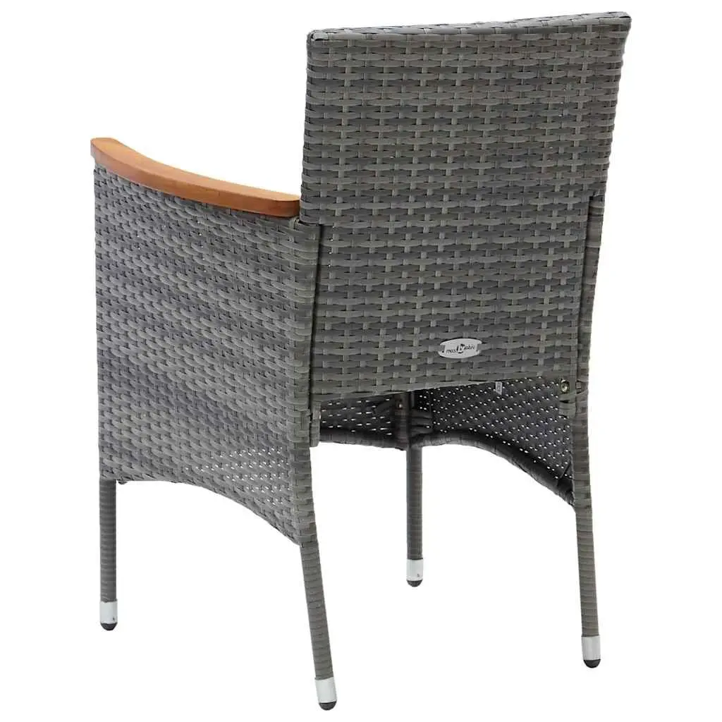 Garden Dining Set 7 Piece Outdoor Furniture Table Chairs Grey Rattan