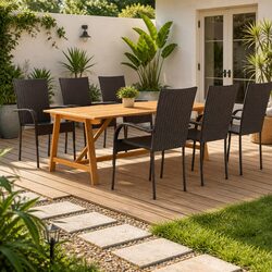 Compact and Stylish 7 Piece Outdoor Dining Set