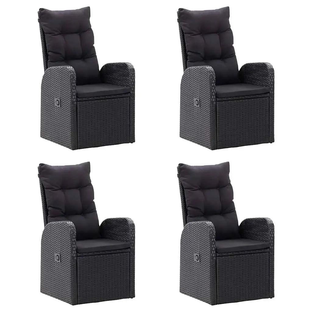7 Piece Garden Dining Set Black Outdoor Furniture Table Chairs Rattan