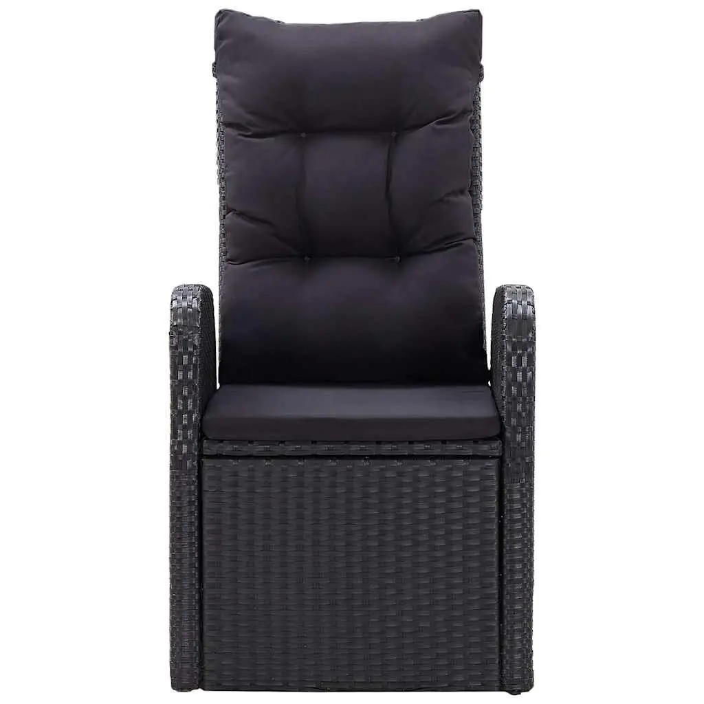 7 Piece Garden Dining Set Black Outdoor Furniture Table Chairs Rattan