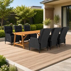 Concise 7 Piece Garden Dining Set for Outdoor Use