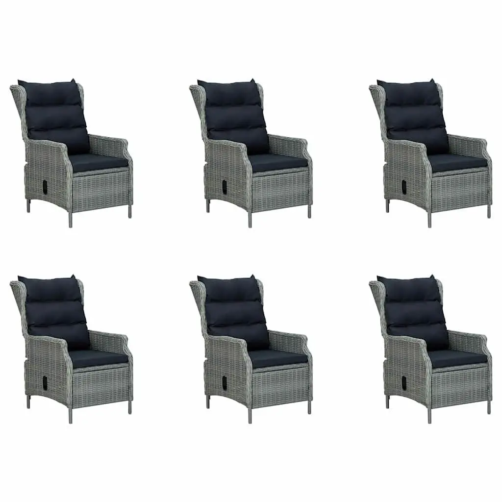 Garden Dining Set 7 Piece Outdoor Table Chairs Grey Furniture Patio