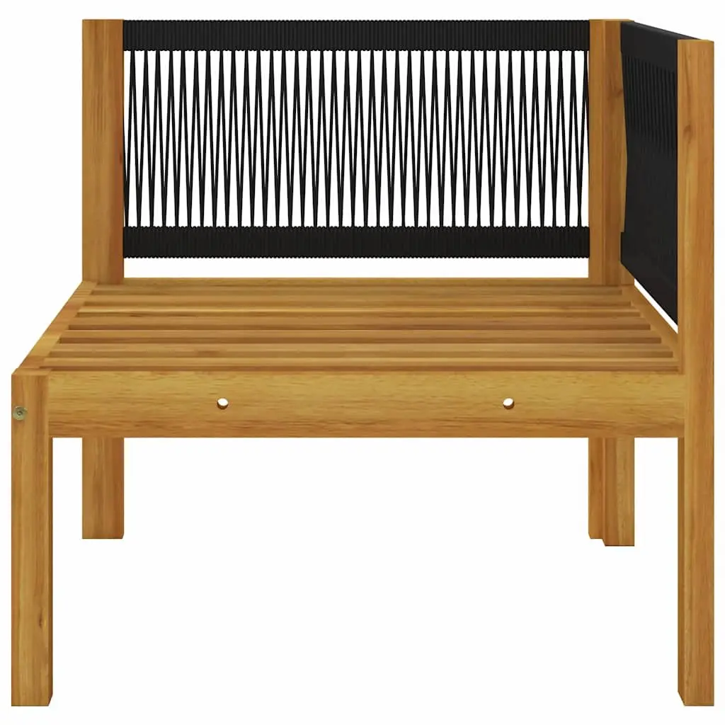 2-Seater Garden Bench Cream Rope Weave Backrest Outdoor Seating Removable Cushions