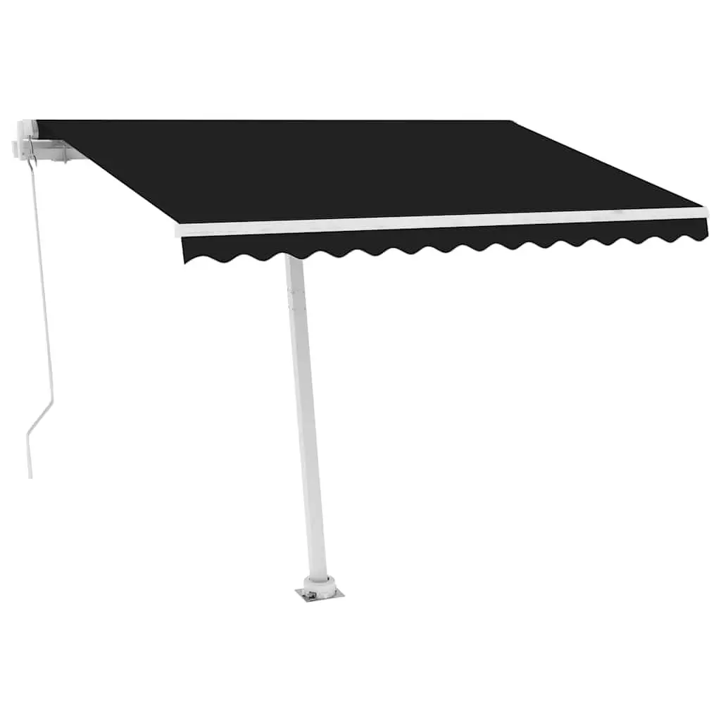 Freestanding Manual Retractable Awning Anthracite 300x250 cm UV and Water Resistant