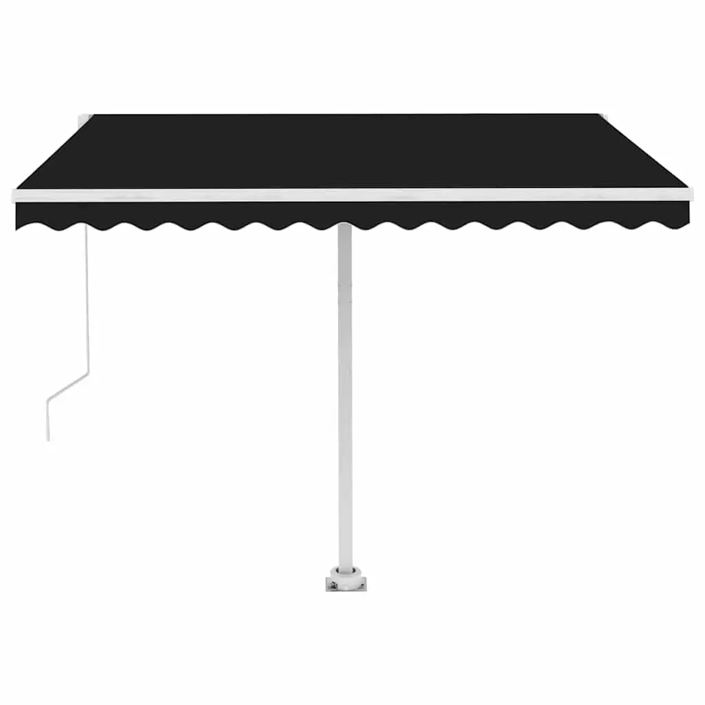 Freestanding Manual Retractable Awning Anthracite 300x250 cm UV and Water Resistant