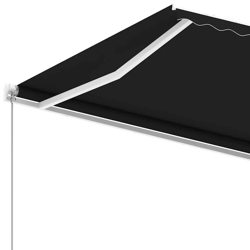 Freestanding Manual Retractable Awning Anthracite 300x250 cm UV and Water Resistant