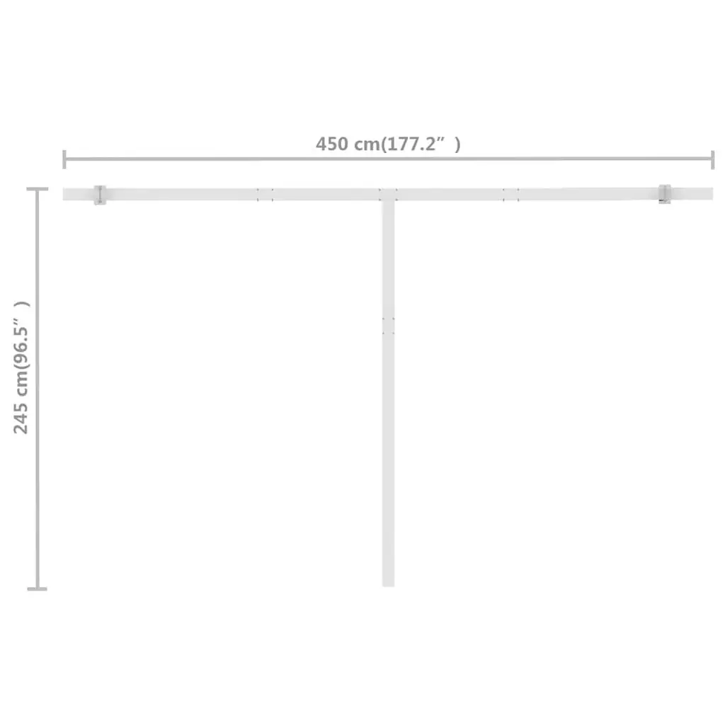 Freestanding Retractable Awning Anthracite 500x300 cm Manual Hand Crank Adjustable Angle and Height 360-Degree Rotating Base